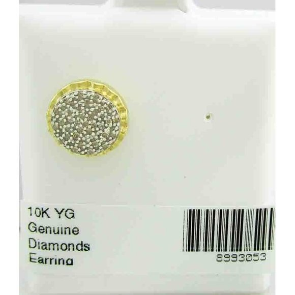 Genuine 0.40 Cts Diamonds Stud Earrings 10K Gold